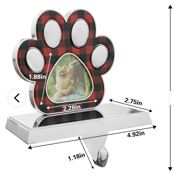 EIMOON Plaid Dog Paw Christmas Stocking Holders - Picture 3 of 7